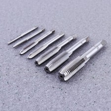 7Pcs Durable Thread Screw Tap Kit for Metalworking Hand Tools Silver Color