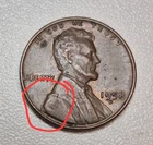 1958 D Lincoln Wheat Cent - Obverse Retained De Lamination Error