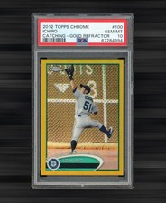 2012 Topps Chrome Ichiro Catching Gold Refractor /50 PSA 10 #100