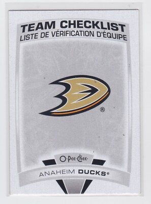 19/20 OPC...ANAHEIM DUCKS TEAM CHECKLIST...CARD # 551...FREE COMBINED SHIPPING