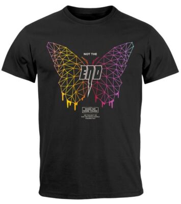 Herren T-Shirt Schmetterling Geometric Design Butterlfy Spruch Not the End