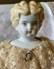 Antique German 22  C1880 Blond China Head Doll With Nice Outfit
