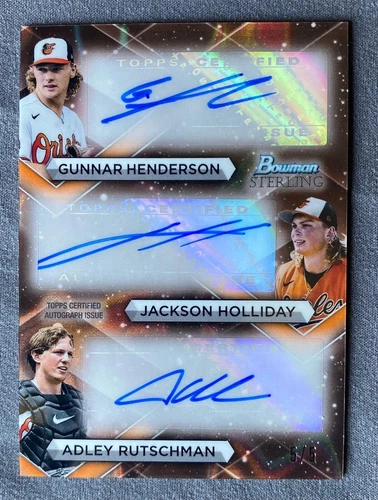 2023 Bowman Sterling Henderson Holliday Rutschman Triple Auto Rose Gold 5/5