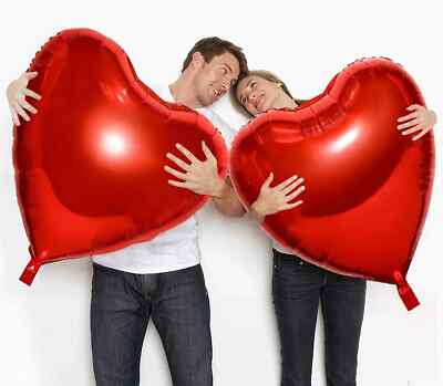 32'' Riesiger Herz Folienballon Liebe Form Paar Hochzeit Antrag Luft/Helium UK