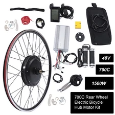 Ebike 48V 1500W Waterproof Conversion kit Rear Motor Wheel 700C LCD Display