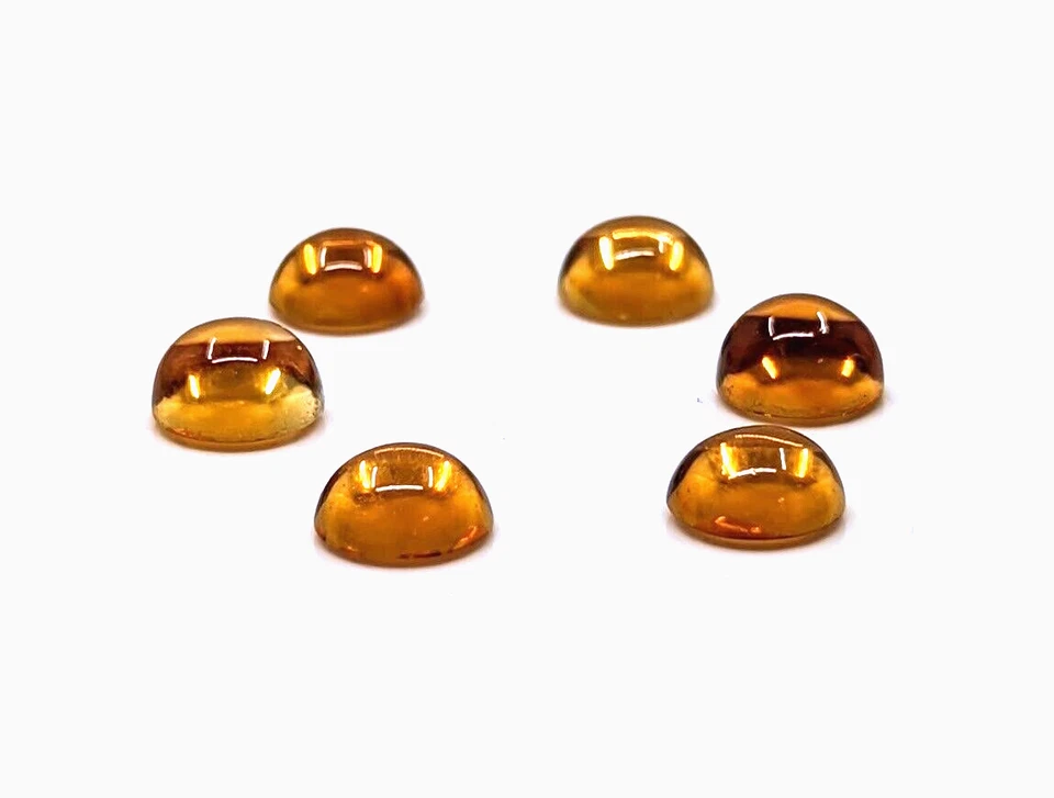 Lote 7mm Cabujones Redondos Citrino AAA+ Sueltos 6 Piezas Al Por Mayor Foto 2 de 2