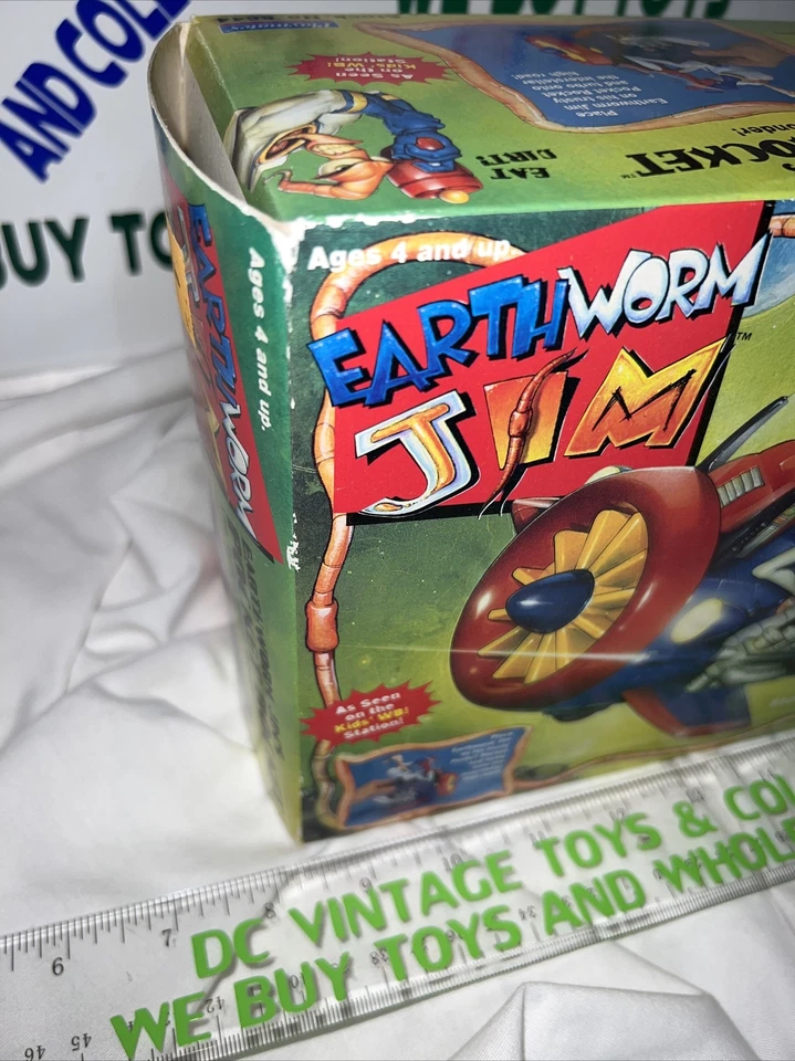 Vehículo cohete de bolsillo Earthworm Jim de colección raro 1995 Playmates sellado 🔥 Foto 2 de 4