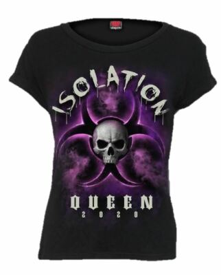 ISOLATION QUEEN - Boatneck Cap Sleeve Top Black XL