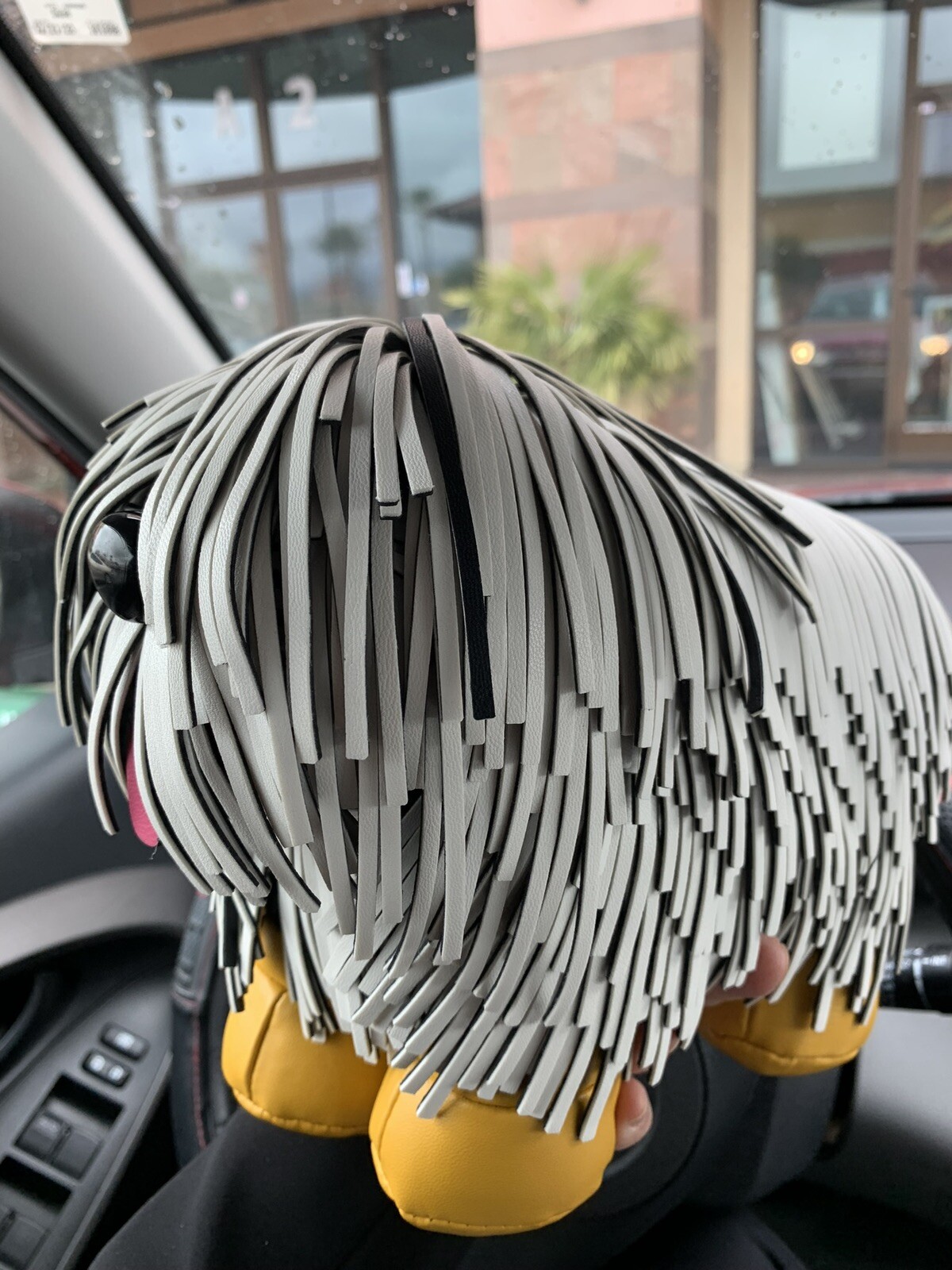 Unbranded Shaggy Showdog Fringed Dog Crossbody Purse Bag Handbag Like