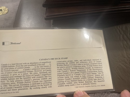 FLEETWOOD 1985 CANADA`S FIRST ANNUAL DUCK STAMP FIRST DAY COVER ALBUM - Picture 5 of 7