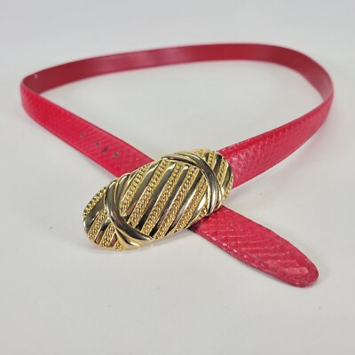 Genuine Red Snakeskin Leather Belt Sheka red snakeskin belt, sz. L, 26 main image 3