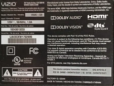 Vizio 50" V505-G9 Repair Kit Power Supply, Main Board (A263) D50x-g9