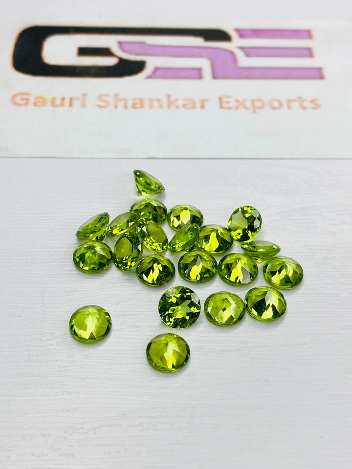 Peridot Facettiert Rund Schliff Lose Edelstein 2.5x2.5 MM Zu 8x8 MM Natürlich Dg - Bild 4 von 4