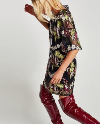 green emerald velvet dress ZARA Formal Dress