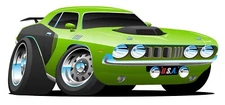 Plymouth Barracuda sticker muscle car cartoon weatherproof bumper vinyl decal