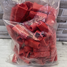 RJ45 Red Strain Relief Boots, Sealed Bag Of 50 Pcs, SR-8P8C-RD, Red Free US Ship