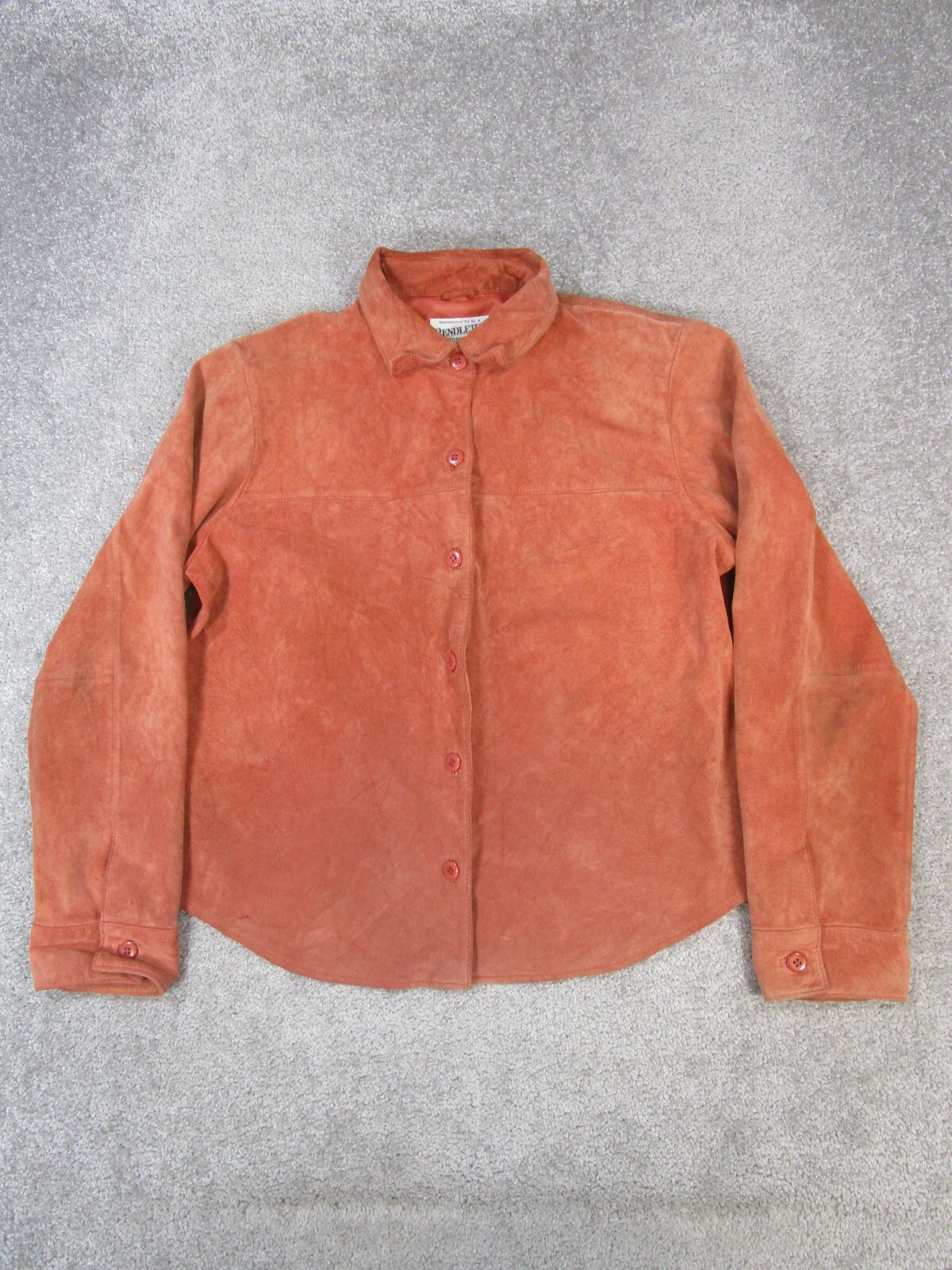 Pendleton Jacket Womens Medium Orange Leather But… - image 1