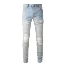 Jeans Da Uomo Skinny Nuovo Stile Azzurro Jeans Strappati Da Uomo Pantaloni Skinny Jeans Skinny Da Uomo