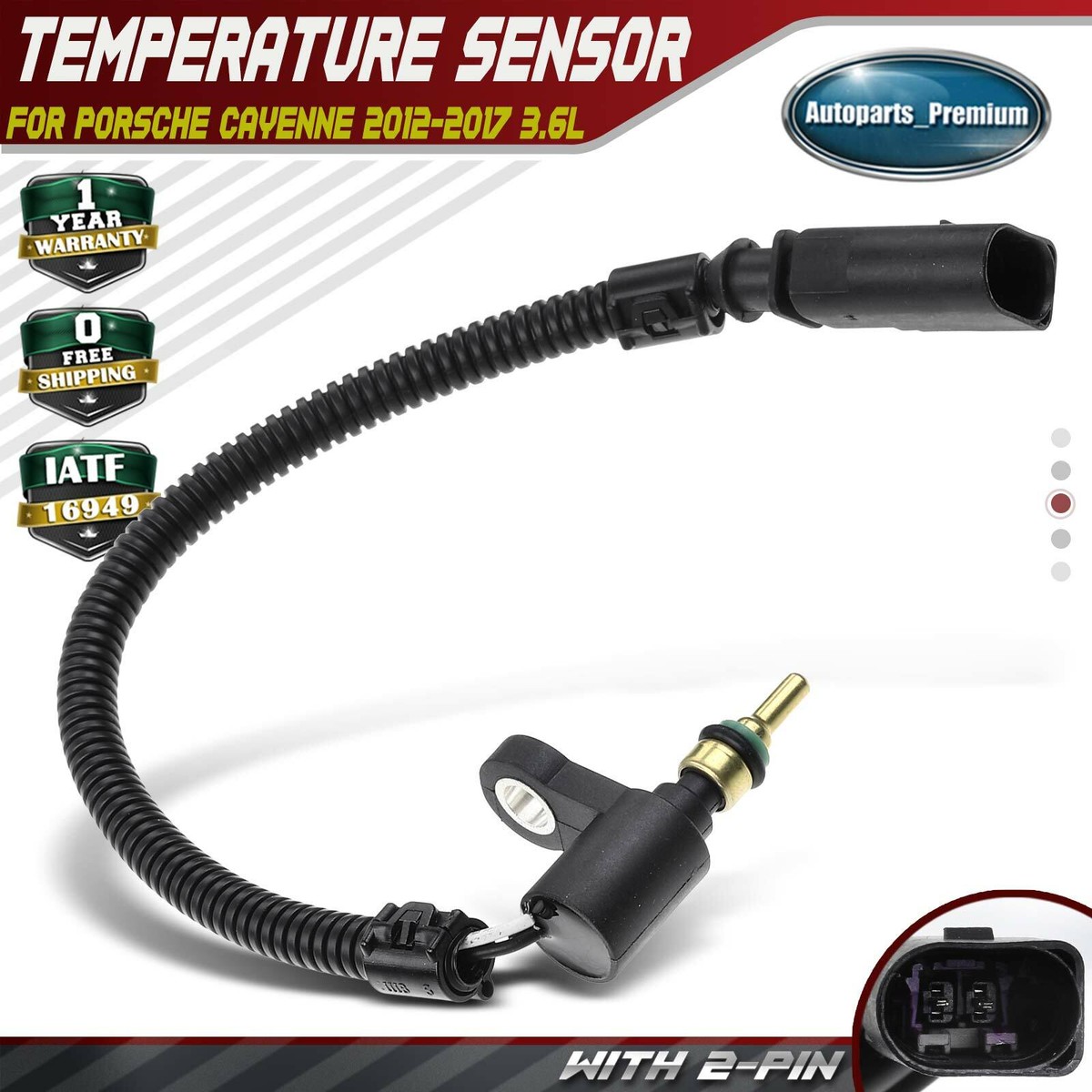 Temperature Sensor for Porsche Cayenne 2012-2014 2016-2017 V6 3.6L