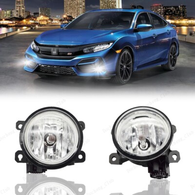 Pair Fit 2016 2017 2018 2019 2020 2021 Honda Civic Halogen Fog Lights Lamp LH&RH