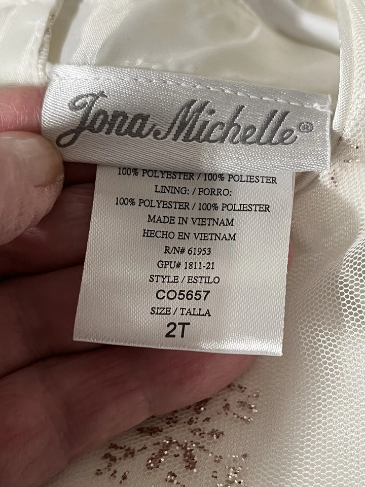 Jona Michelle Sparkling Rose-Gold Holiday Snowflake Dress Size 2T - Изображение 4 из 4