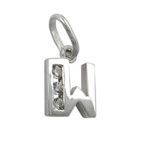 AnhäNger Buchstabe W Mit Zirkonia Aus Echtem 925 Silber Damen SilberanhäNger