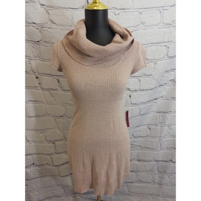 Ruby Moon Sweater Dress Womens Small Blush Pink Cowl Neck Angora Wool Blend NEW