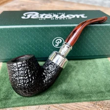 Peterson Newgrange Spigot Bent Billiard (XL90) Fishtail Pipe Sterling Silver