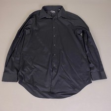 Van Heusen Flex Dress Shirt Slim Fit Men's Size 16 32/33 L Black Long Sleeve