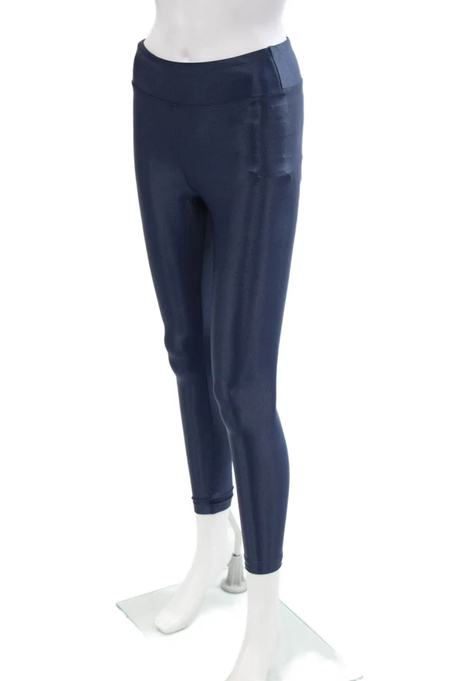 Leggings informales Koral brillantes de cintura alta de longitud completa azul marino talla S Foto 2 de 4