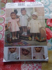 2001 VOGUE DOLL PATTERN FOR 18" DOLL FROM BUTTERICK 7486 UNCUT COMPLETE