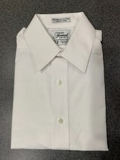 NEW WHITE MICROFIBER DRESS SHIRT - Men's Small 14.5''  Medium  15-15.5'' 