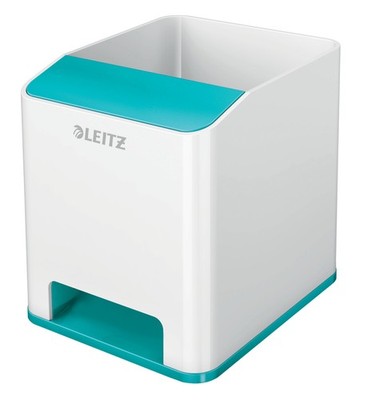 LEITZ Sound Stifteköcher WOW Duo Colour 2 Fächer eisblau