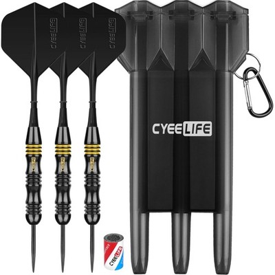 Steel Darts 26 g in Schwarz mit Aufbewahrungsbox und Zubehör