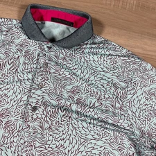 Greyson Performance Polo Wolf Print All Over Golf Stretch Embroidered Wolf SZ M