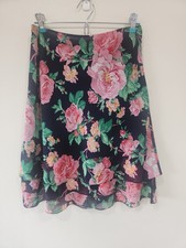 Ralph Lauren Floral Silk Chiffon Ruffle Midi A-Line Skirt Romantic Paisley 10
