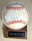 Nolan Ryan Signed American League Baseball Auto w/ COA and Display Case