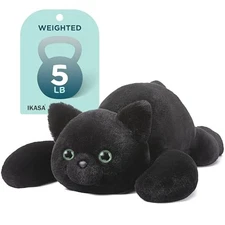  Weighted Stuffed Animal Plush Toy,24 inches Giant Large Big 5 lbs Black Cat