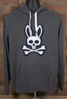 Psycho Bunny Hoodie Sweatshirt Mens Large Gray Pullover Embroidered Patch