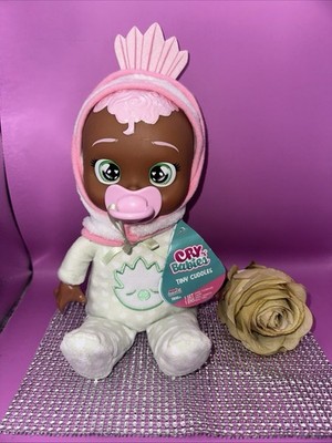 Cry Babies Tiny Cuddles 10'' Baby Doll  w/Pacifier & Hat, New!