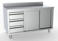 Combisteel Arbeitsschrank Mit 2 TüRen 3 Schubladen Aufkantung 1800X700X850Mm