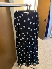 H&M Black/White Polka Dot Maxi Dress Long Sle...