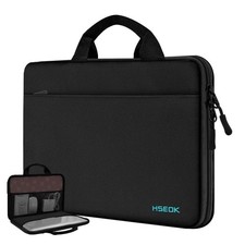 Deep Black 13.314 Inch Laptop Case Briefcase Water Resistant Shockproof Bag