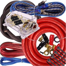 Complete 5000W Gravity 0 Gauge Amplifier Installation Wiring Kit Amp Pk2 0 Ga...