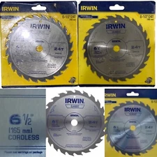 6 1/2" 24 Tooth Cordless Circular Saw Blades ~ by Irwin ~ #15120 ~ Set of 2 ~NEW