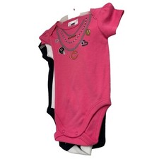NFL New 3 pc set Infant Girls Baby 3 6 months 1 piece bodysuits Pink White Navy