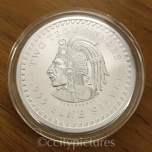 2 oz GSM Aztec Mayan Calendar 999 BU Silver Round in Capsule - Picture 2 of 2