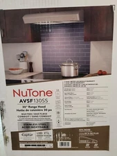 New  NuTone Mantra AVSF1 30" Convertible Under-Cabinet Range Hood SS w/Light