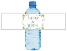 100 Floral Vines Wedding Anniversary Engagement Party Water Bottle labels