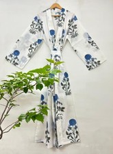 Authentic Indian Cotton Kimono Robe Classic Handcrafted Printed Bathrobe